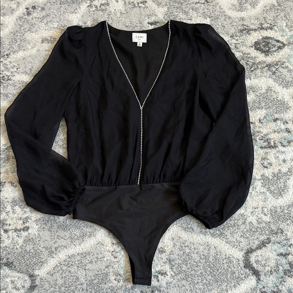 Cami NYC Ingrid Crystal Silk Bodysuit - Picture 2 of 11